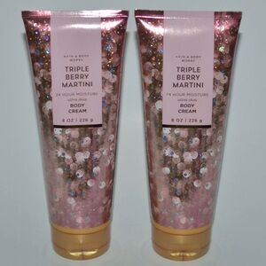 2 BATH & BODY WORKS TRIPLE BERRY MARTINI ULTRA SHEA BODY CREAM LOTION 8 OZ LARGE